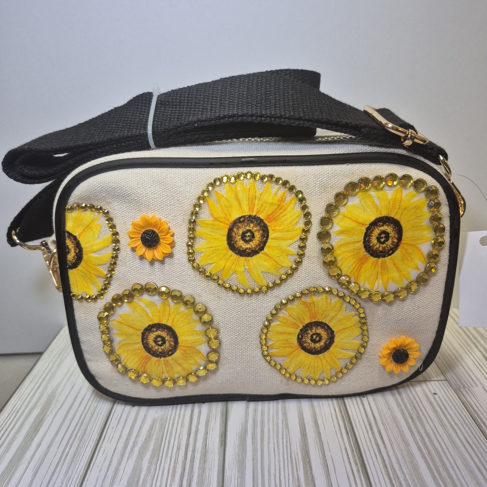 Sunflower Crystal Crossbody Bag